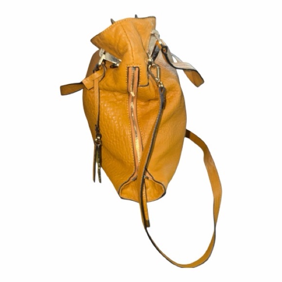 Vince Camuto Mustard Yellow Leather Shoulder Bag - Picture 7 of 11